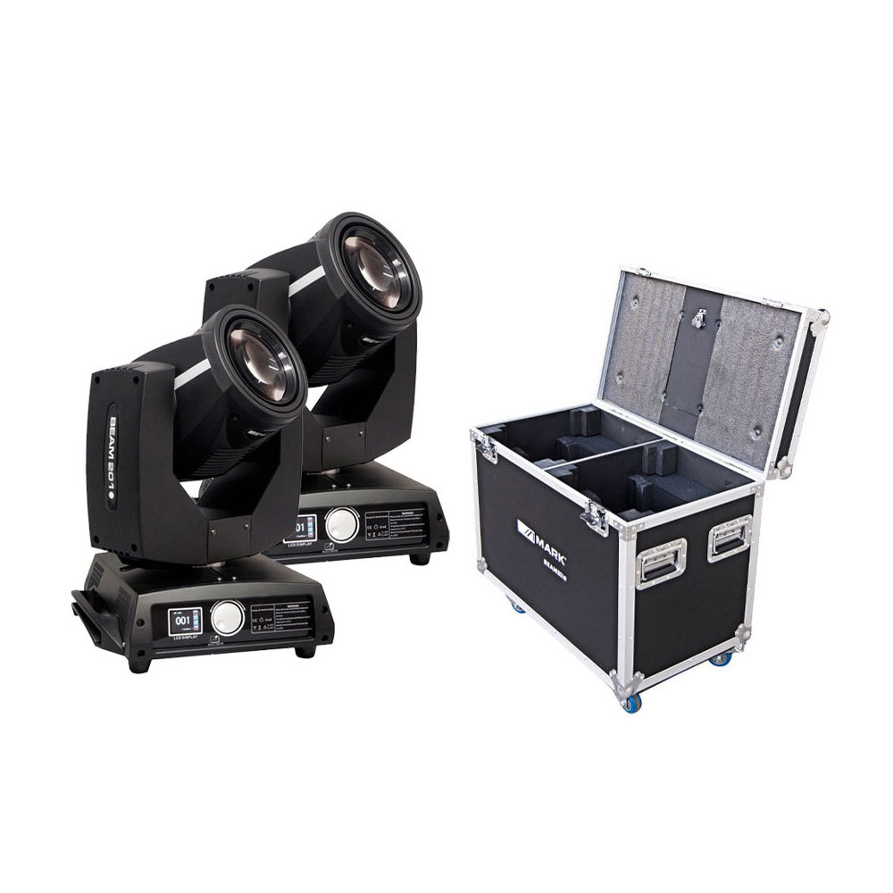 MARK SET 2 MOVING HEAD BLACK 1,8DEG BEAM 7R/230W+F/C