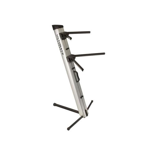 ULTIMATE TWO-TIER PORTABLE COLUMN KEYBOARD STAND (SILVER)