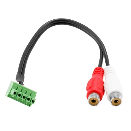 AMX 6'' CABLE TO CON 2 RCA FEM TO A 5-PIN MINI-PH CON.