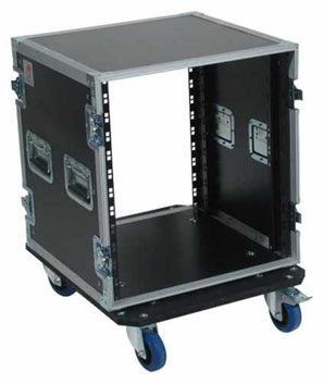 BESPECO RACK 12U DOUBLE FRONT & REAR BAR 50cm DEP.W/WHEELS