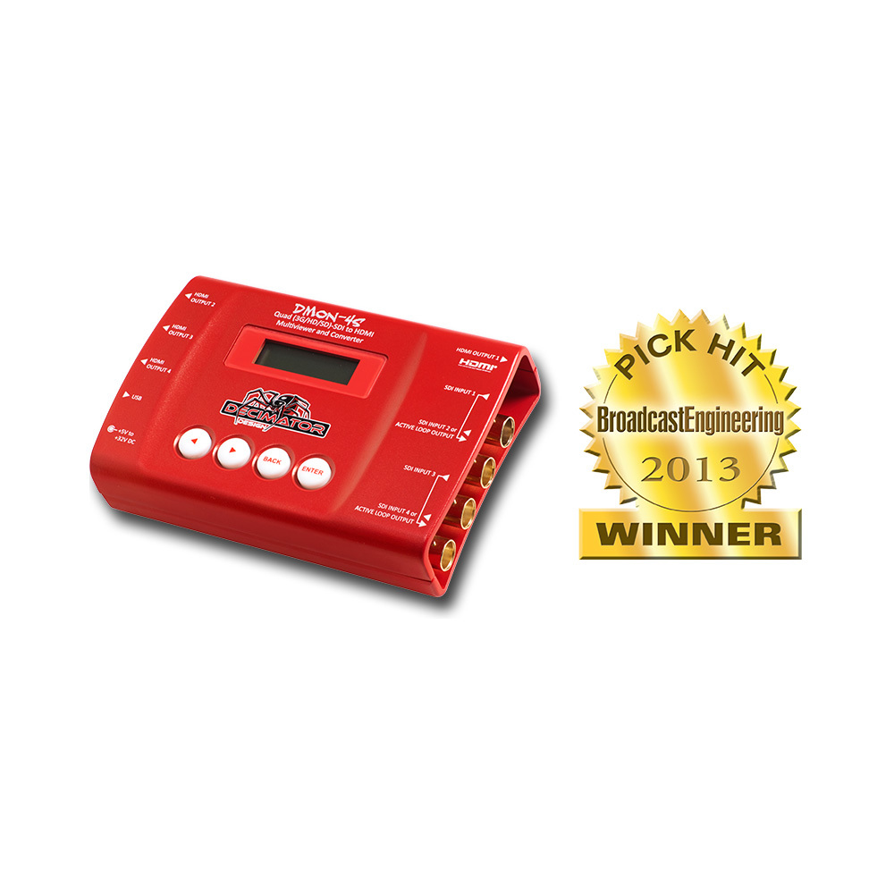 DECIMATOR DMON-4S Multiview 4x(3G/HD/SD)-SDI to HDMI