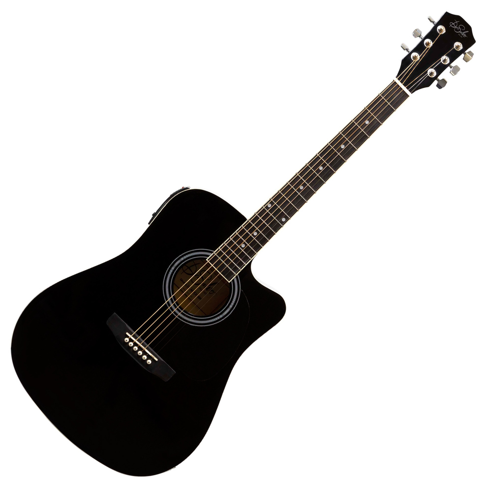 DESALVO ACOUSTIC GUITAR CUT-AWAY BLACK - EQ