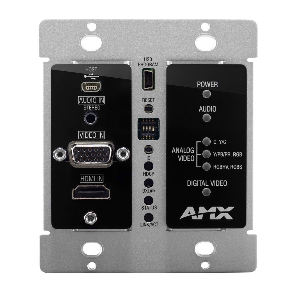 AMX DXLINK MULTI-FORMAT DECOR STYLE WALLPLATE TRANSM.