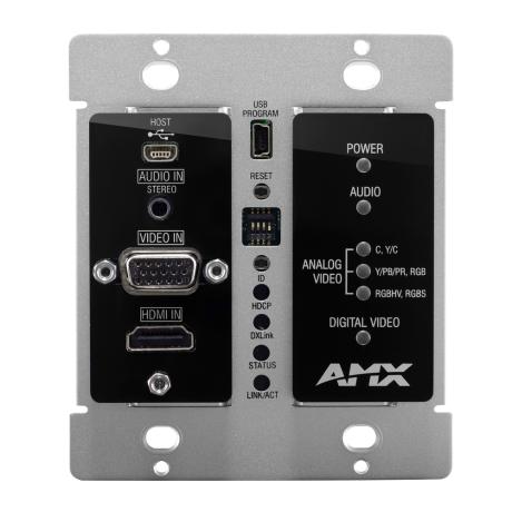 AMX DXLINK MULTI-FORMAT DECOR STYLE WALLPLATE TRANSM.