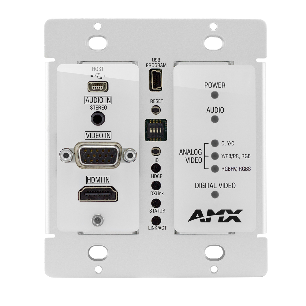AMX DXLINK MULTI-FORMAT DECOR STYLE WALLPLATE TRANSM.
