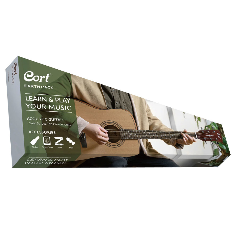 CORT ACOUSTIC GUITAR EARTH 60 PACK OP DREADNOUGHT