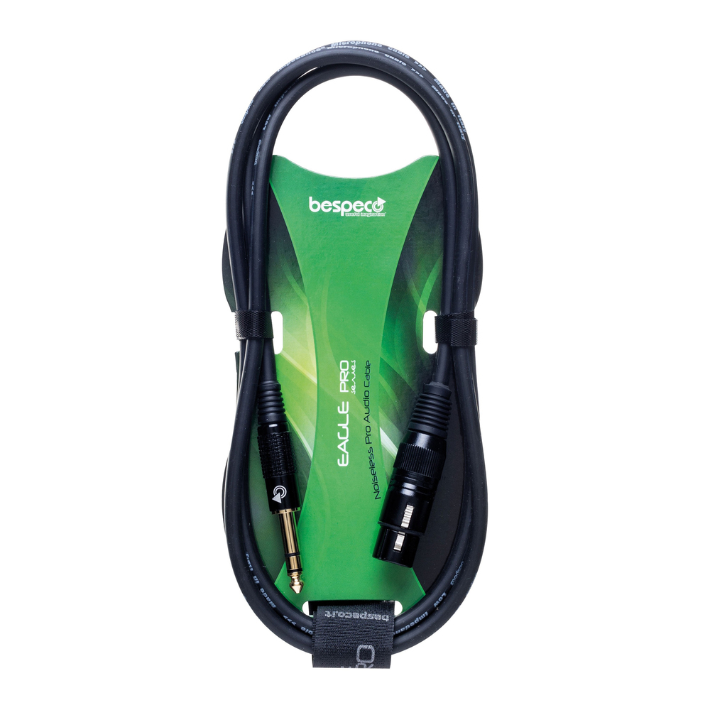 BESPECO MICROPHONE CABLE CANNON FEMALE/JACK TRS 6m