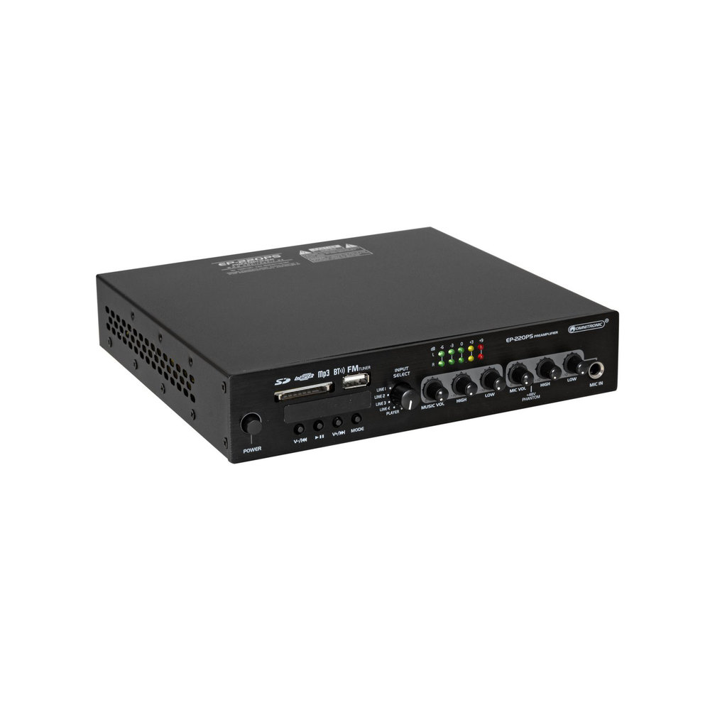 OMNITRONIC ΠΡΟΕΝΙΣΧΥΤΗΣ  ΜΕ MP3 PLAYER, FM RADIO & BLUETOOTH