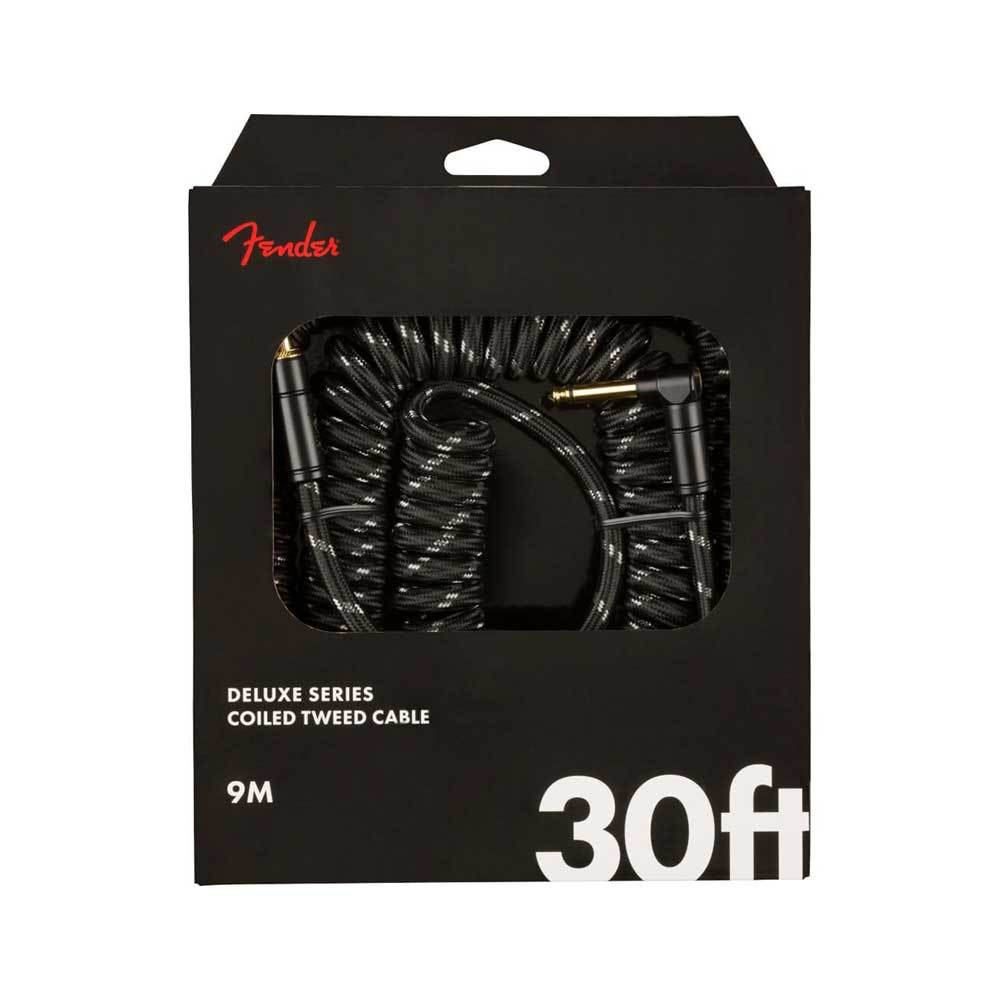 FENDER GUITAR CABLE DELUXE COIL  30' BLACK TWEED