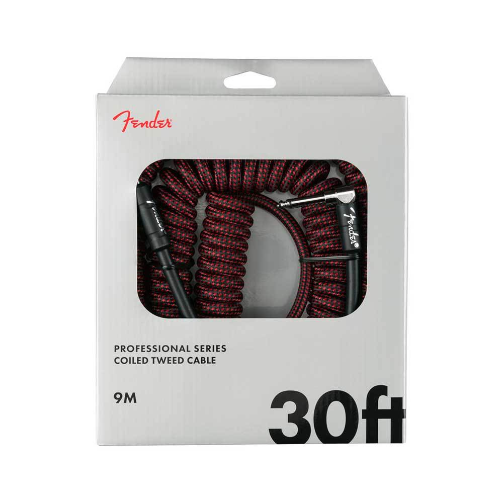 FENDER GUITAR CABLE  COIL  30' RED TWEED