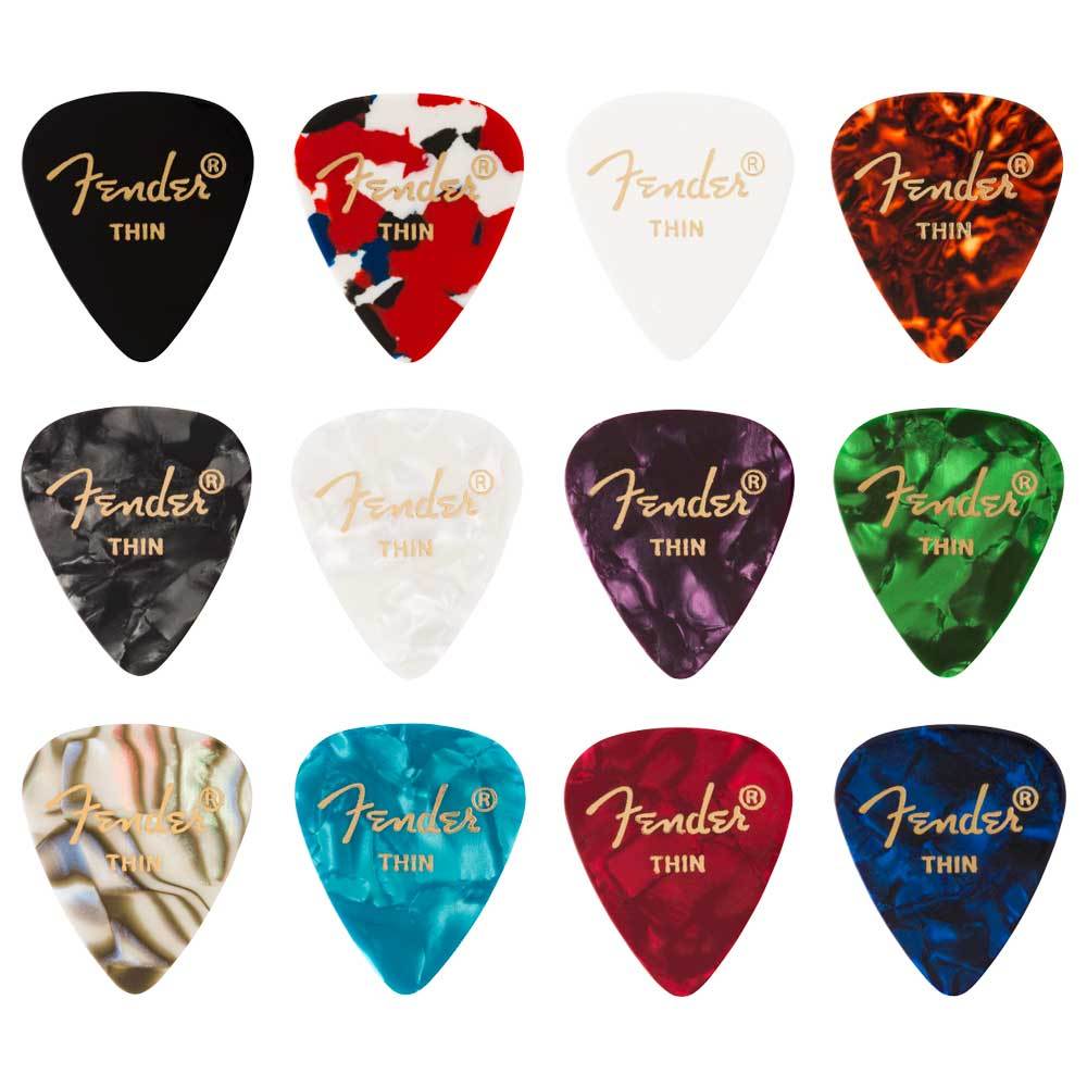 FENDER GUITAR PEN 351 SHAPE MEDLEY THIN  (12 PCS )