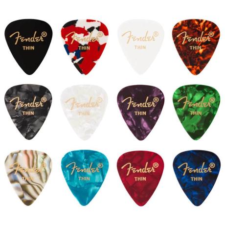 FENDER GUITAR PEN 351 SHAPE MEDLEY THIN  (12 PCS )