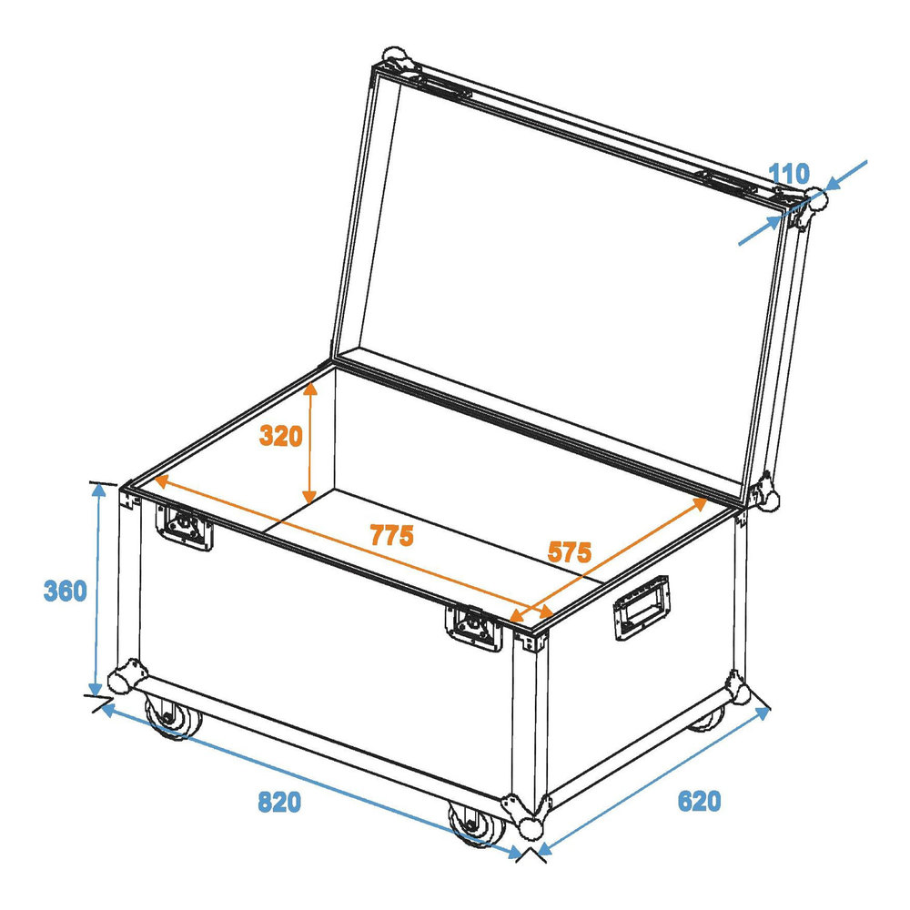 EUROLITE FLIGHTCASE 80x60CM WITH WHEELS, FOR ALL PURPOSES