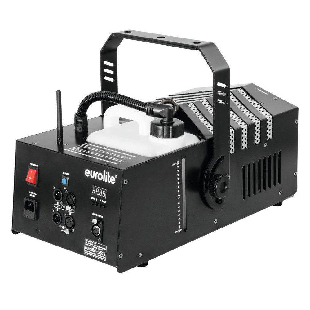 EUROLITE DMX FOG MACHINE WITH 1500 W POWER, ADJUSTABLE OUTPUT ANGLE, TIMER AND REMOTE
