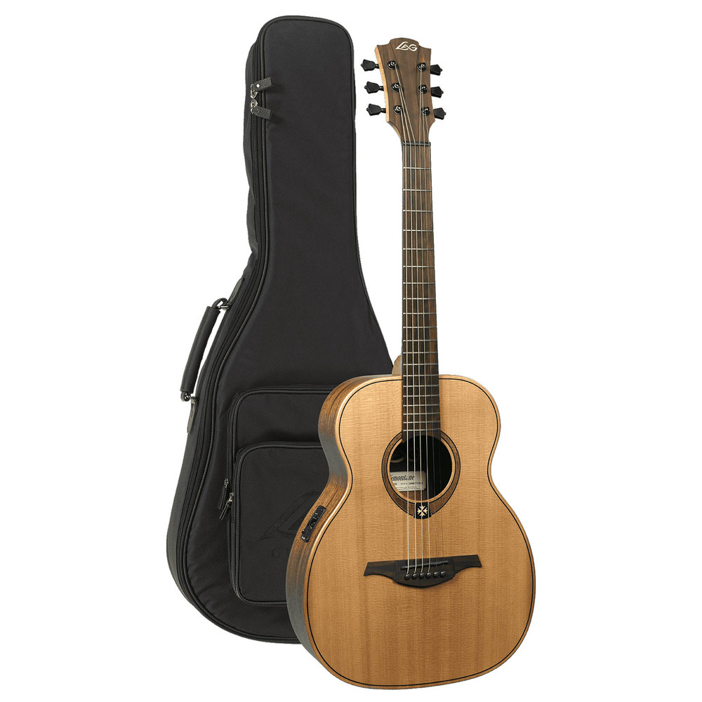 LAG ELECTRIC ACOUSTIC GUITAR TRAVEL RED CEDAR ELECTRO