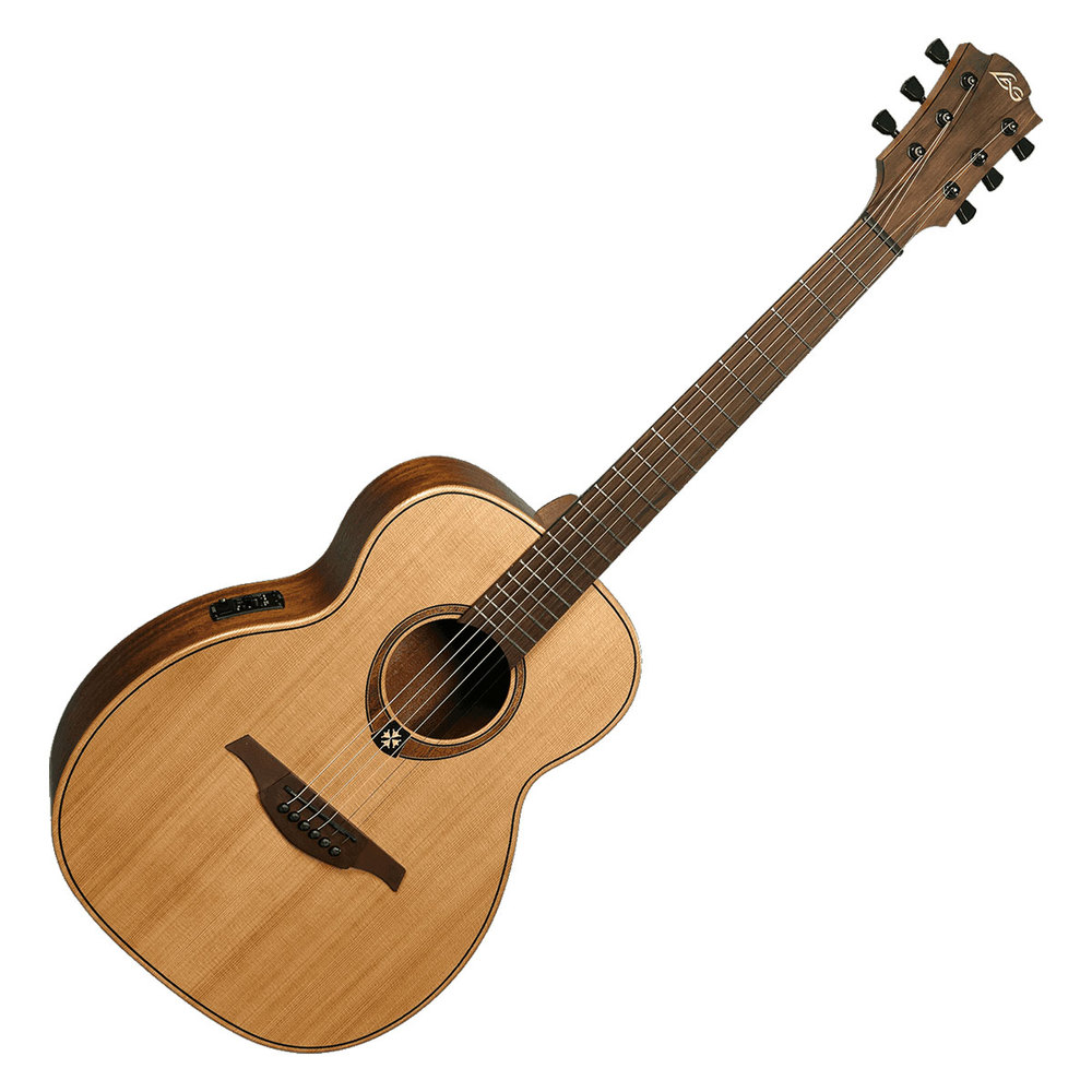 LAG ELECTRIC ACOUSTIC GUITAR TRAVEL RED CEDAR ELECTRO