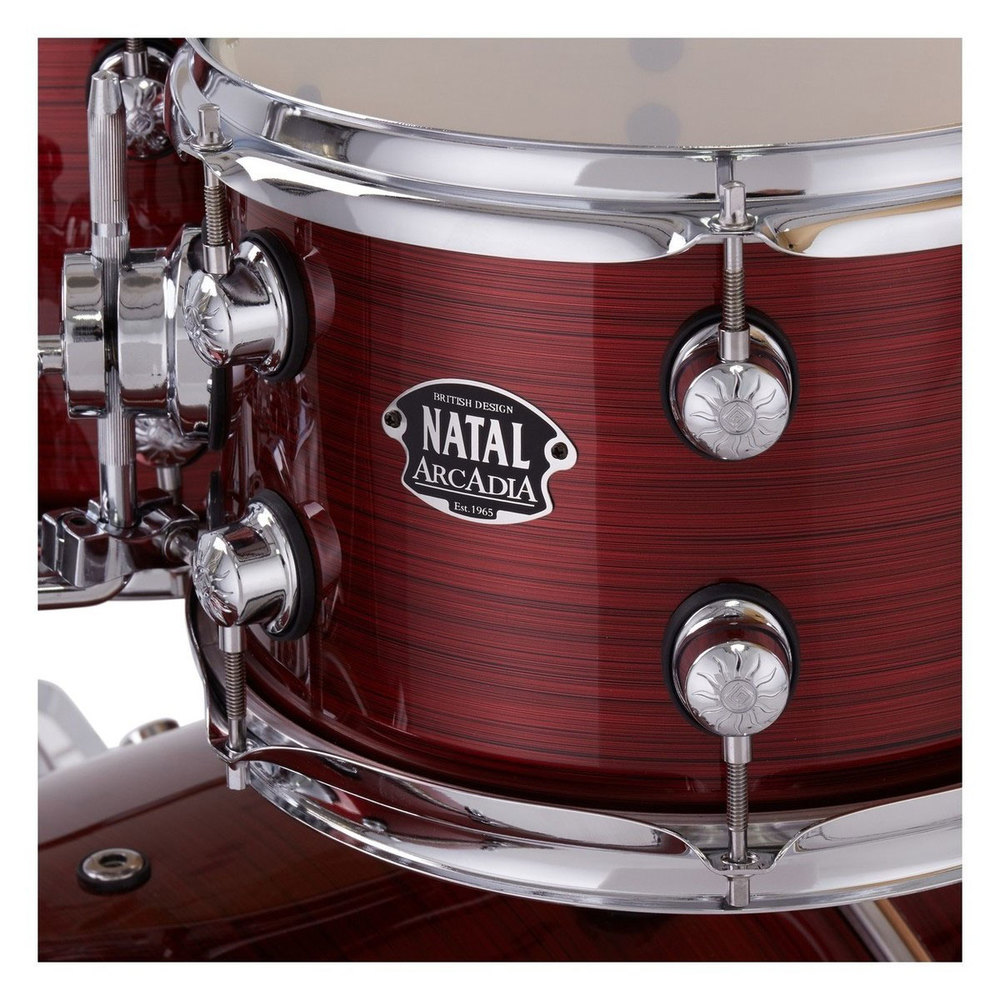 NATAL ARCADIA DRUM SET   UF22 PACK WITH HARDWARE  RED STRATA