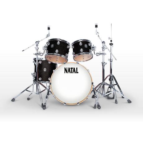 NATAL MAPLE TRAD CUSTOM KITMAPLE TRAD. CUSTOM KIT   BLACK METALLIC           CHROME H/W NO SNARE