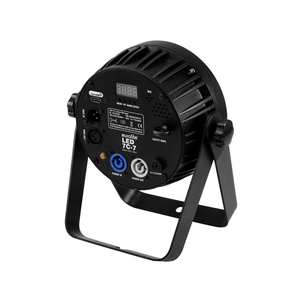 EUROLITE INAUDIBLE 7IN1 PAR SPOTLIGHT IN A SPACE-SAVING DESIGN