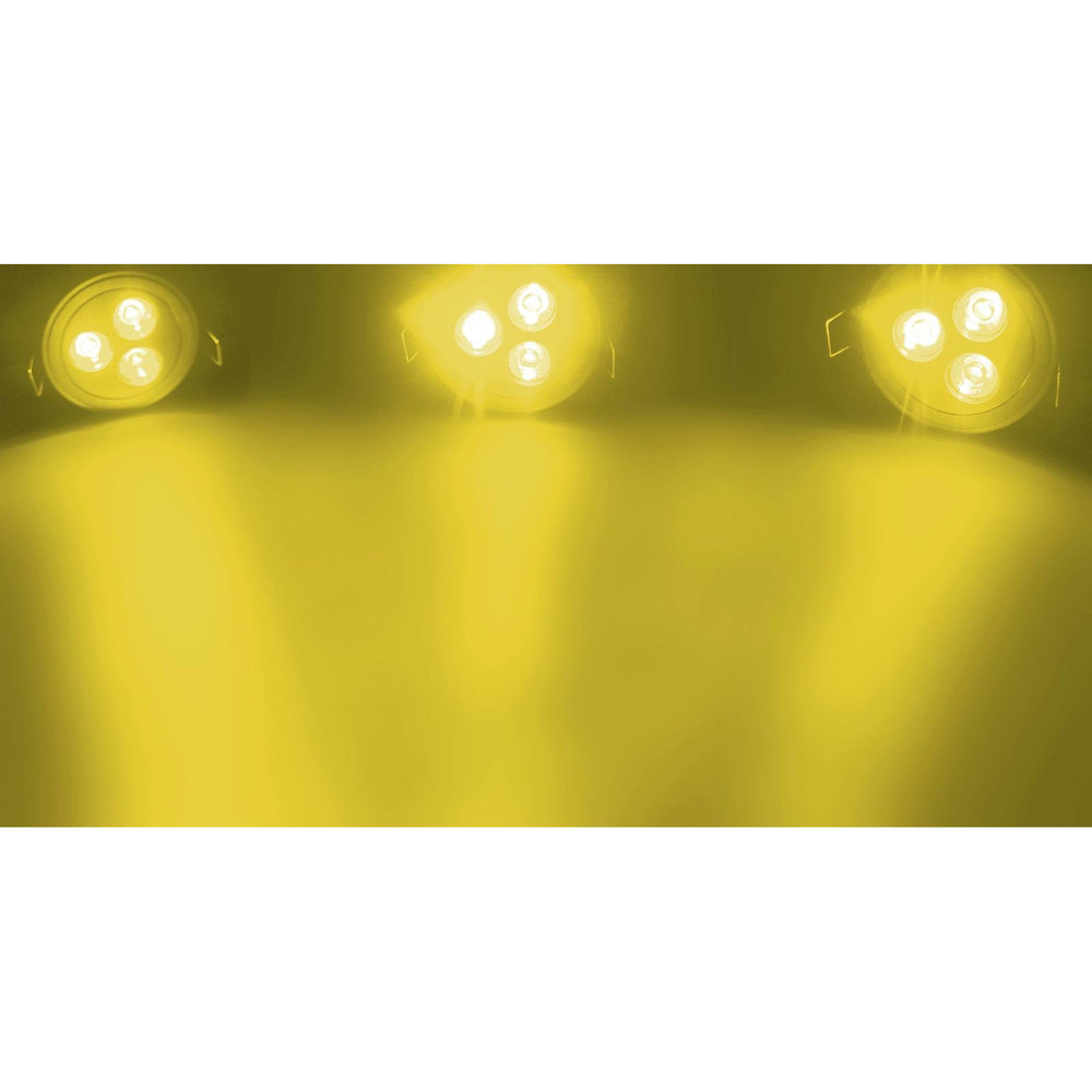 EUROLITE INOX LED 3x1W ΚΙΤΡΙΝΟ