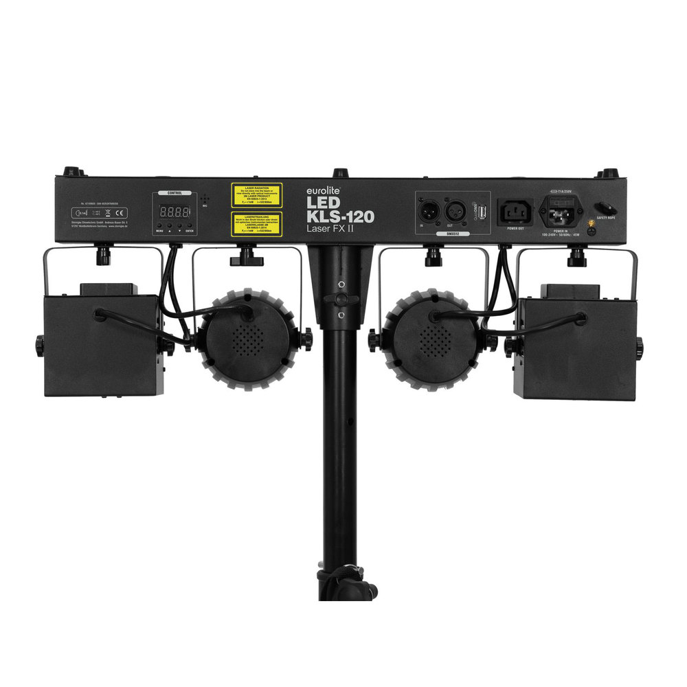 EUROLITE DMX light effect bar with 2 rotating LED derbies