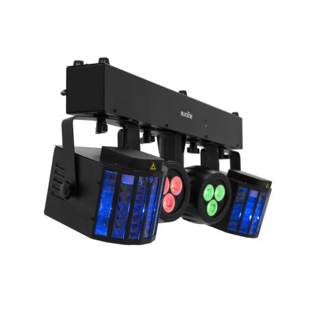 EUROLITE DMX light effect bar with 2 rotating LED derbies