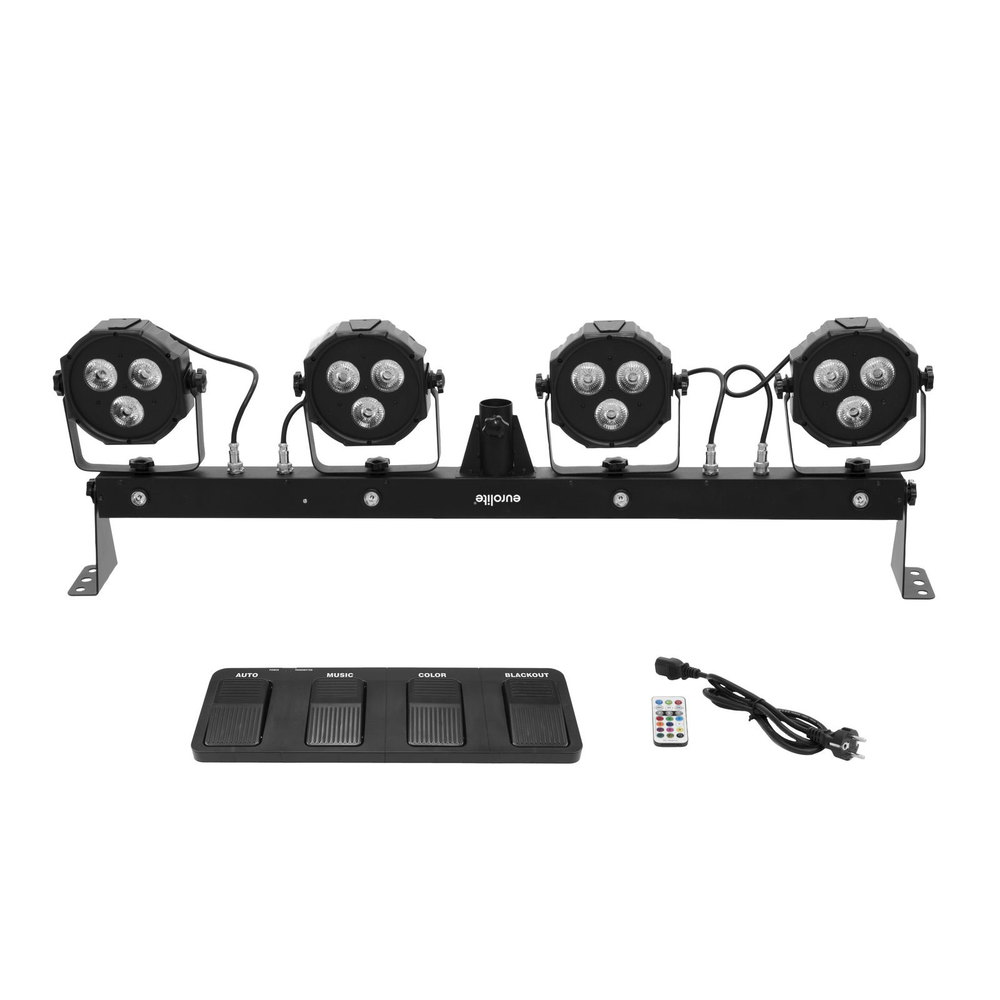 EUROLITE Bar with 4 RGB spots, cold white + UV strobe LEDs