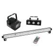 EUROLITE SET WITH FLOWER EFFECT, WASHLIGHT AND BLACK LIGHT/STROBOSCOPE BAR