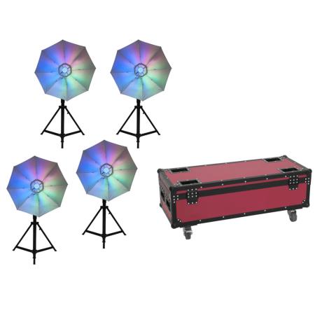 EUROLITE Σετ τεσσάρων LED φωτιστικών LED UMBRELLA 95 με Cas