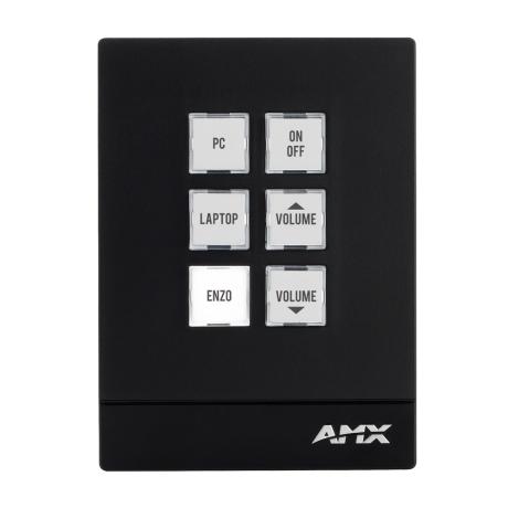 AMX MASSIO 6-BUTTON ETH.CONTROLPAD, PORTRAIT, BLACK