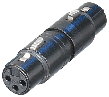 NEUTRIK 3 POLE XLR FEMALE - 3 POLE XLR FEMALE, BLACK