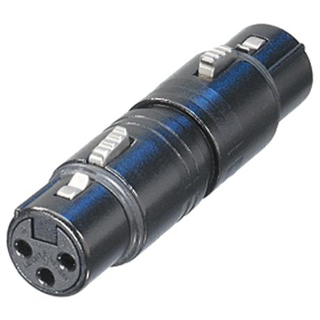 NEUTRIK 3 POLE XLR FEMALE - 3 POLE XLR FEMALE, BLACK