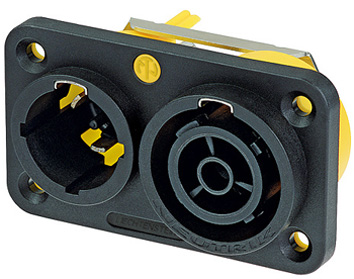 NEUTRIK APPLIANCE INLET-OUTLET COMBINATION 1/4'' FLAT TAB TERMINALS