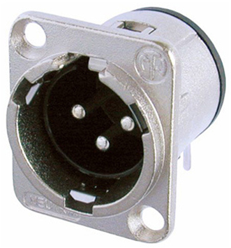NEUTRIK 3 POLE MALE RECEPTACLE, HORIZONTAL PCB MOUNT