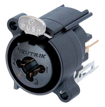 NEUTRIK 3 POLE XLR FEMALE RECEPTACLE WITH 1/4" STEREO JACK VERTICAL PCB MOUNT