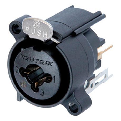 NEUTRIK 3 POLE XLR FEMALE RECEPTACLE WITH 1/4" STEREO JACK VERTICAL PCB MOUNT