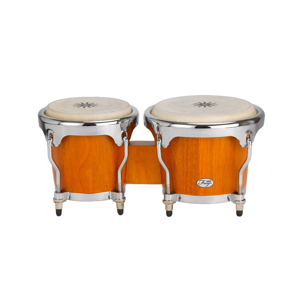 NATAL WOOD BONGOS CHROME HARDWARE MATT HONEY