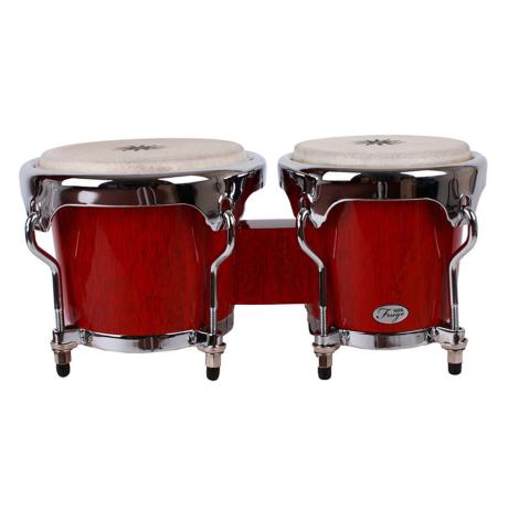 NATAL WOOD BONGOS CHROME HARDWARE RED GLOSS