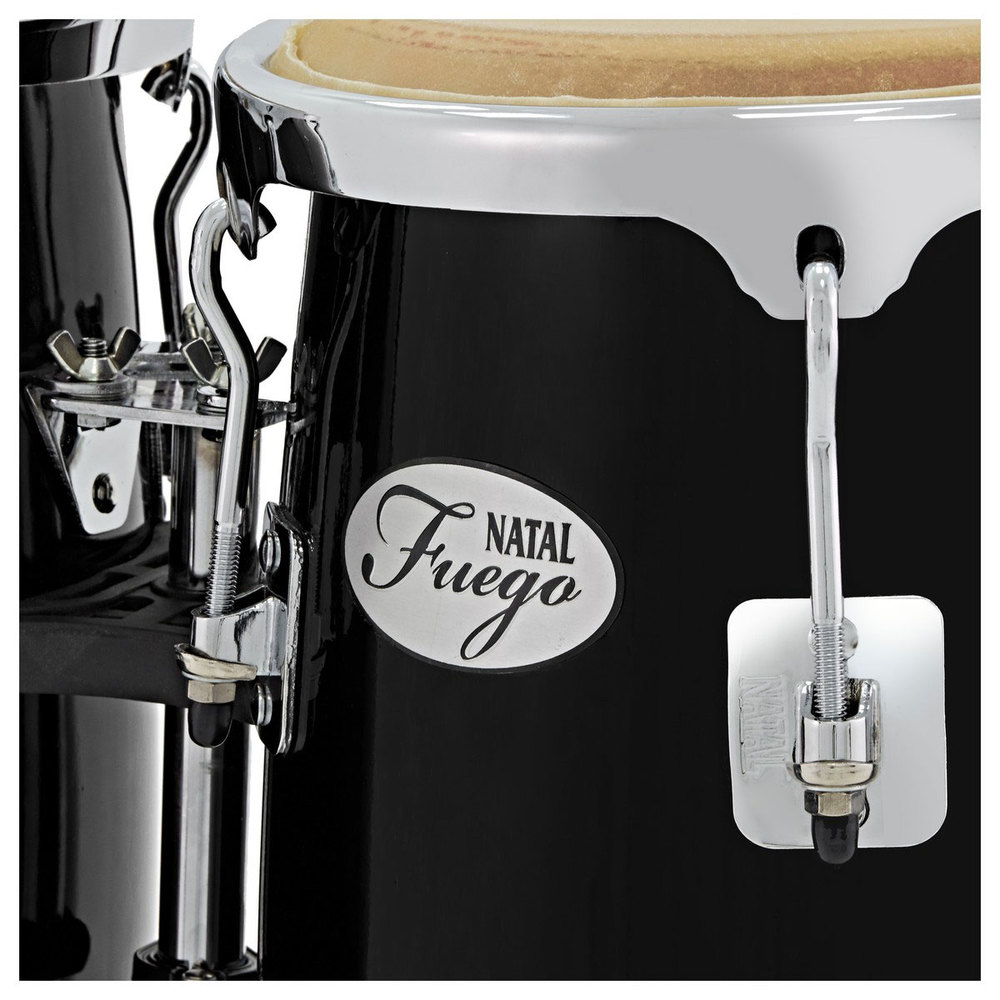 NATAL WOOD CONGAS CHROME HARDWARE 2 STAND BLK GLOSS