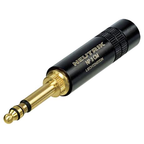 NEUTRIK 0.206'' MIL-plug (MIL-P-642/5A), black metal hous