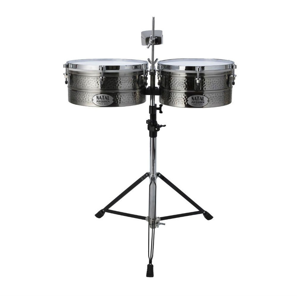 NATAL BLK NICKEL TIMBALES 13''&14'' WITH STAND