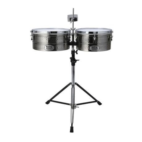NATAL BLK NICKEL TIMBALES 13''&14'' WITH STAND
