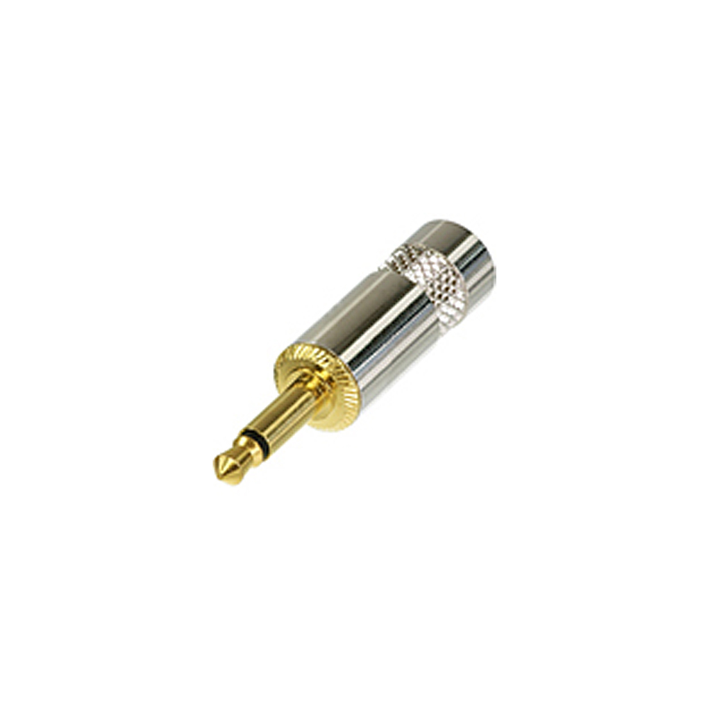 REAN  POLE 3.5 mm PLUG METAL HANDLE - CRIMP STRAIN RELIEF  GOLD CONTACTS