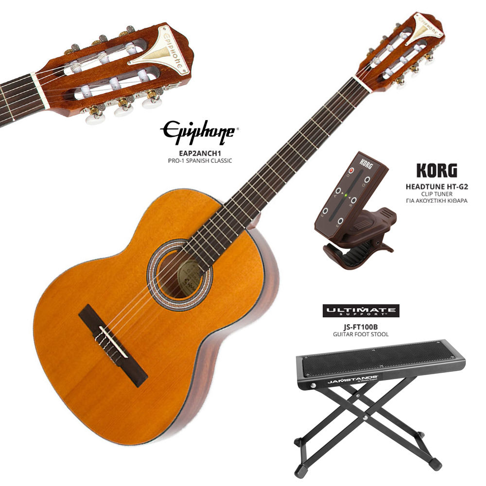 EPIPHONE ΚΛΑΣΙΚΗ ΚΙΘΑΡΑ EAP2ANCH1+TUNER+ΥΠΟΠΟΔΙΟ
