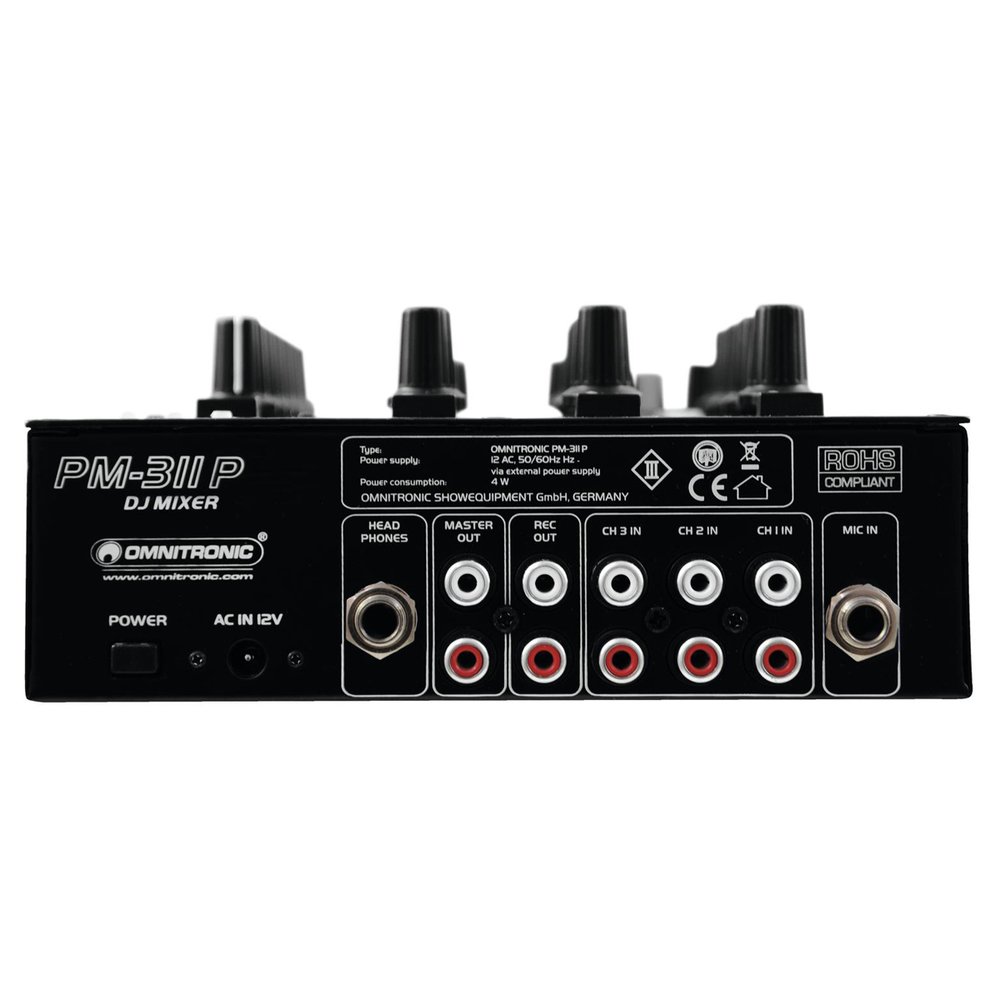 OMNITRONIC DJ MIXER 3 CHANNEL WITH MP3 PLAYER