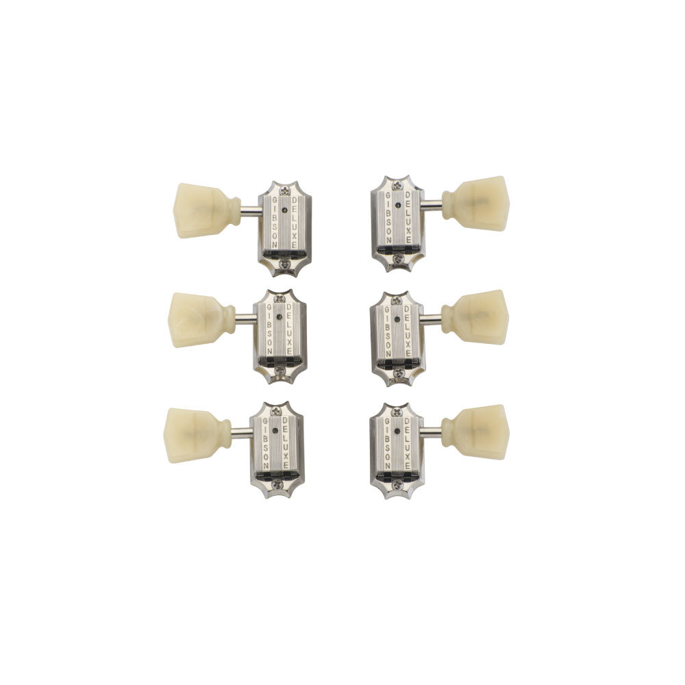 GIBSON VINTAGE NICKEL MACHINE HEADS - YELLOW BUTTONS