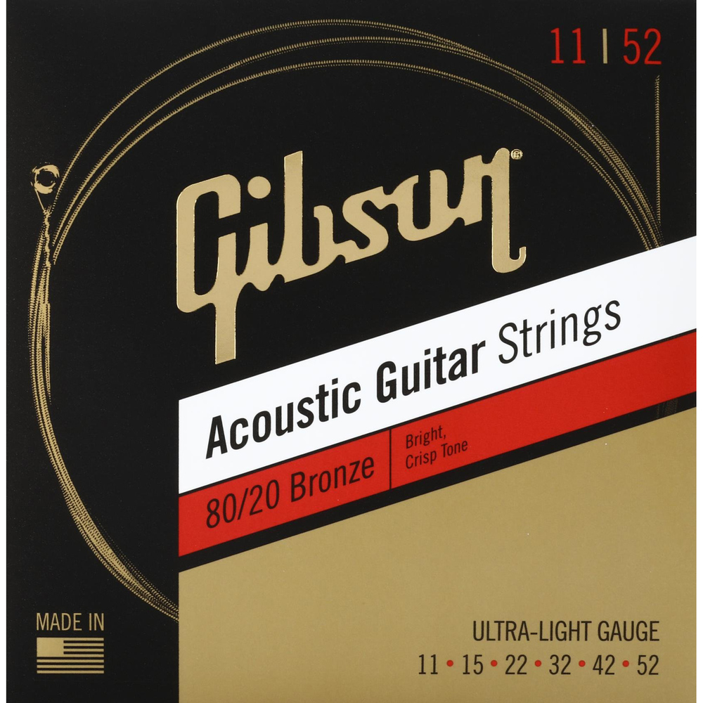 GIBSON GIBSON STRINGS FOR ACOUSTIC 80/20 BRONZE UL (011-052)