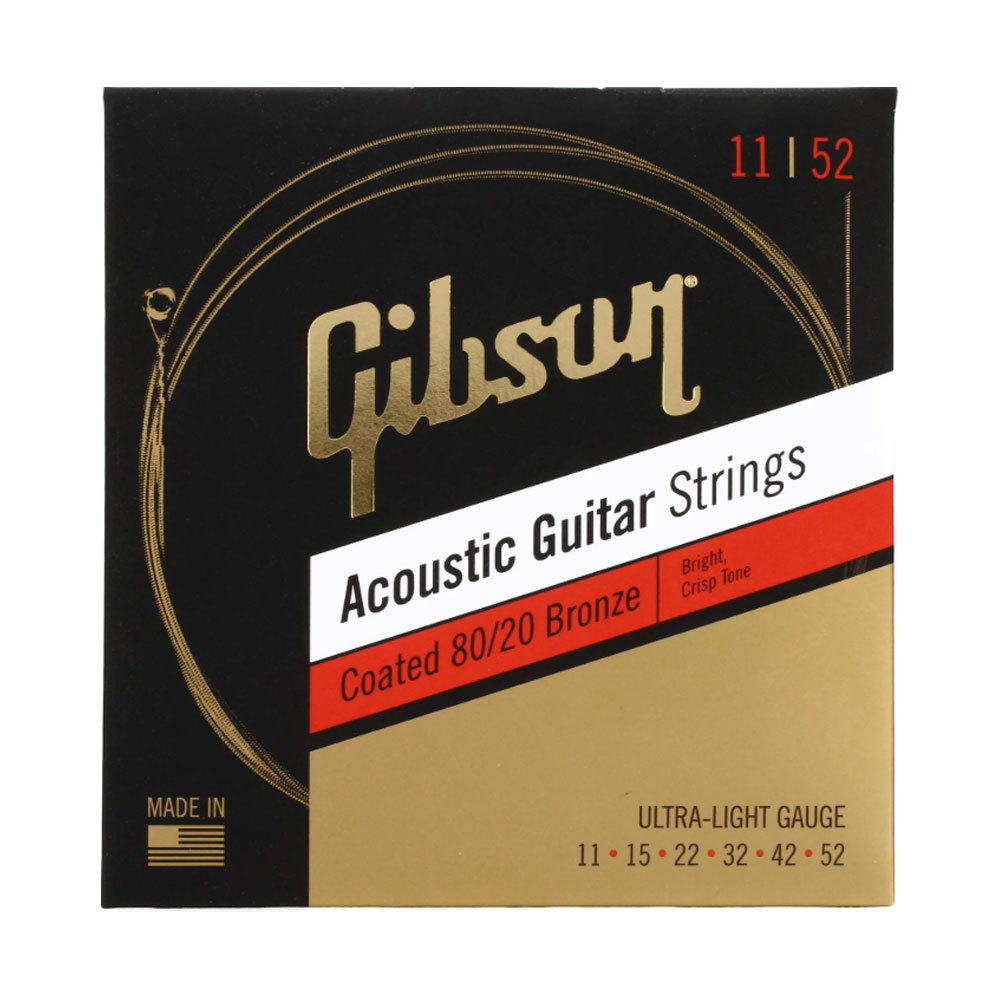 GIBSON STRINGS FOR ACOUSTIC COATED 80/20 BRONZE .011-.052