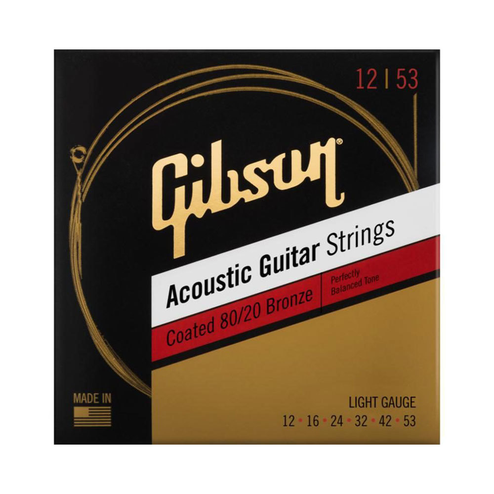 GIBSON STRINGS FOR ACOUSTIC COATED 80/20 BRONZE .012-.053