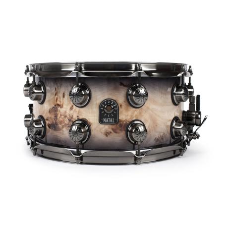 NATAL MAPPA BURL SNARE 13 X 7  BLACK SMOKED GLOSS
